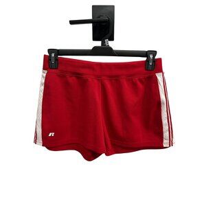 Russell Athletic Womens Red Slim Fit Side Stripe Shorts Sz XL Sporty Athleisure